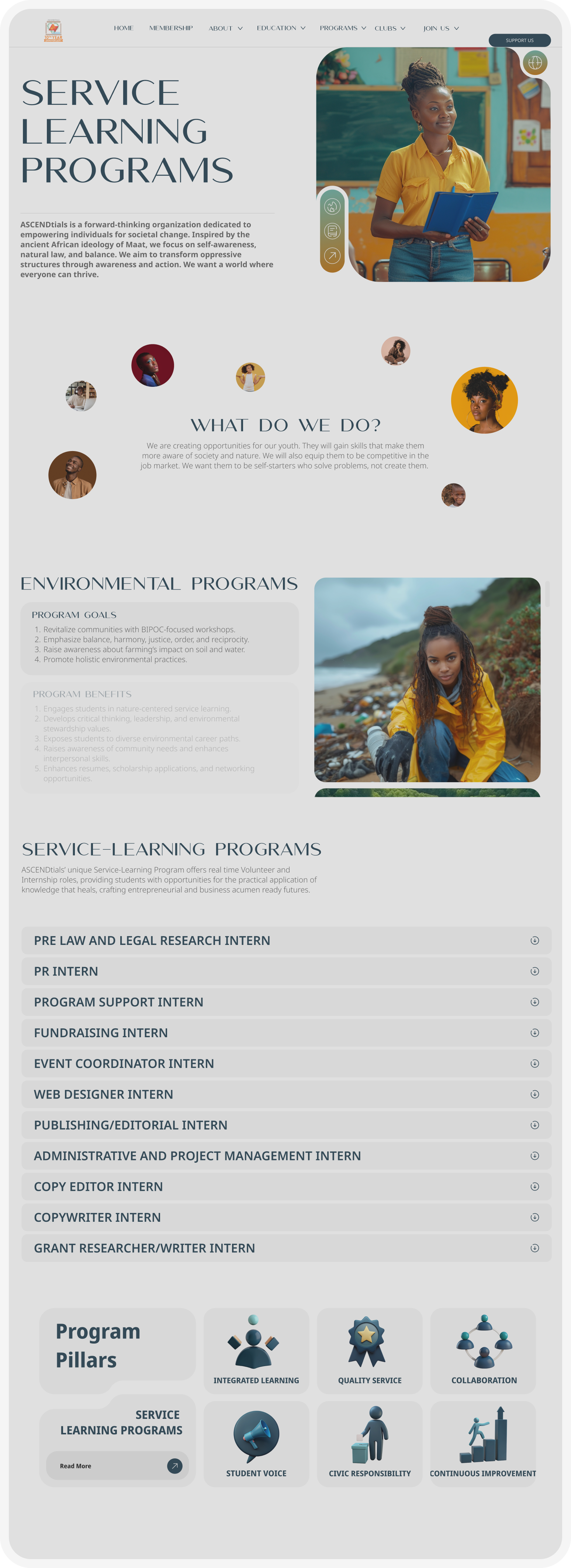 Service Learning Page